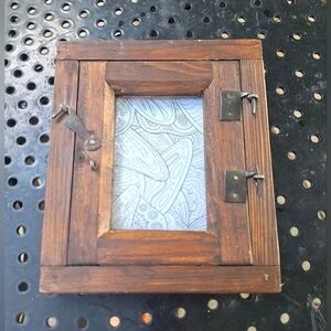 Wooden Frame Vintage Craftsman Hammered Nail Hardware Unique Wood Wall Table Top